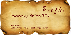 Parovsky Özséb névjegykártya